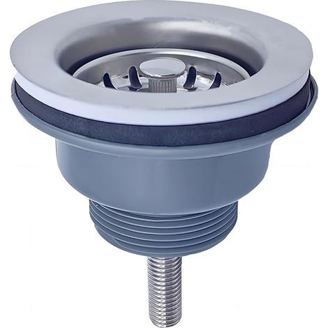 Bonde D'évier Sans Trop Plein Panier Inox ø 84 mm 1½", Acier Inoxydable + ABS, Bonde + Panier, Convient pour Évier en Granit, Évier en Marbre, Vis Longueur 70MM Pour Lavabos en céramique
