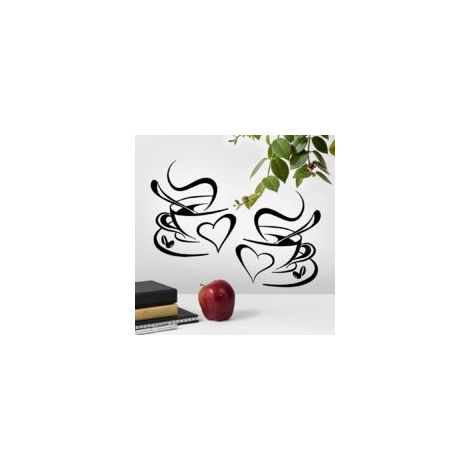Set mit 2 Vinyl-Küchenwandaufklebern mit Tassenmotiven - Crezuo