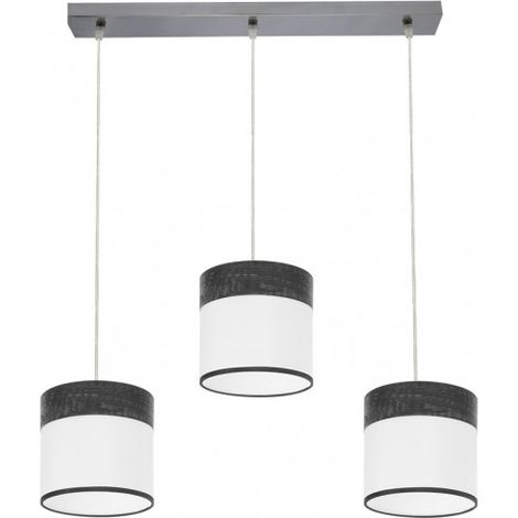 Cloe listello 3xe27 Cromo/legno bianco-nero Regx60x16 cm (1/3)