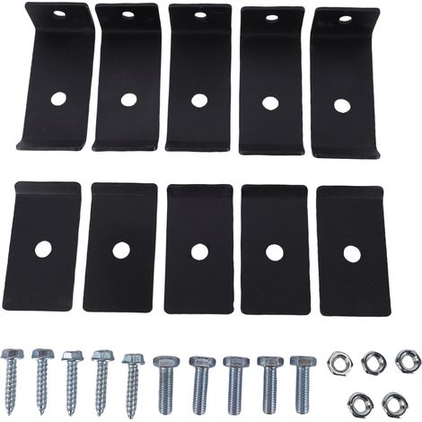 Kit de fixation pour panneau grillagé - 5 supports en acier carbone robustes et étanches pour clôture, idéal pour béton bois métal (1/4)