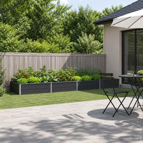 vidaXL Cama de Jardín Elevada Gris antracita 320 x 80 x 24 cm (1/5)