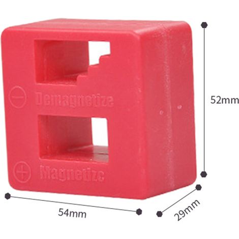 2-in-1 Entmagnetisierungs-Magnetblock, Magnetisierungswerkzeug für Schraubendreherbits und Metallteile, rotes Zubehör (1/5)