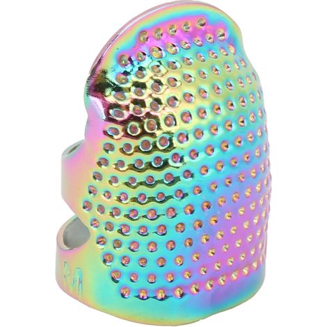 Thimble NonSlip Adjustable Colorful Brass Finger Protector 2 Models for Daily Sewing(S ) (1/5)
