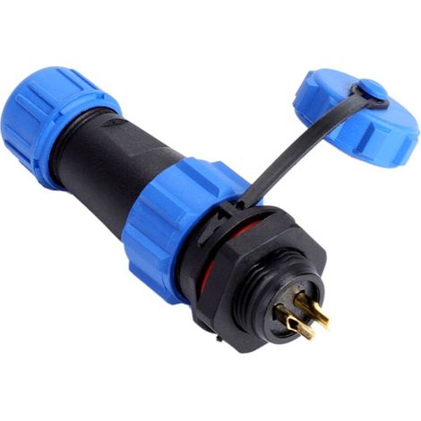 Jeffergarden Connecteur de prise en plastique étanche IP68 SP13 à 2 broches (2 broches)-