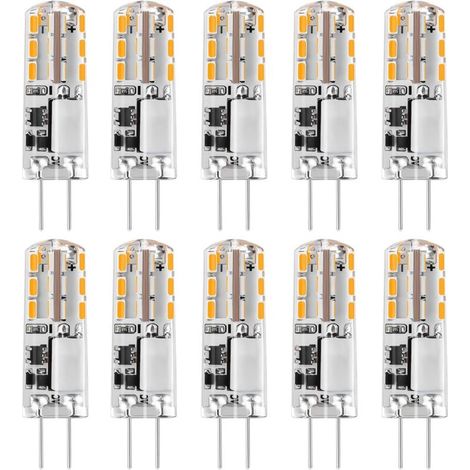 G4 LED Bulbs 12V AC/DC Warm White 3000K 120LM, 2W, 15-20W Halogen G4 Capsule Replacement Two-Pin Type JC Energy Saving, Non-Dimmable Light (10 pcs)