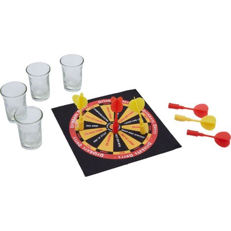 Premier Housewares Shot Glasses Set Of 4 Vodka Glass With Dart Board / Drinking Glass / Multi-Coloured Darts For Drinking Game 15 x 3 x 15 (1/5)
