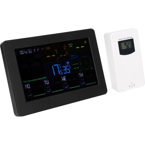 Horloge météo multifonctionnelle avec anémomètre, Wi-Fi, thermomètre et hygromètre (100-240 V UE). (1/5)