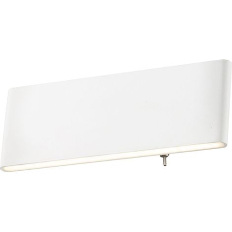 LED Wand Spot Lampe Leuchte Aluminium Opal Weiß Schalter Schlaf Zimmer Flur