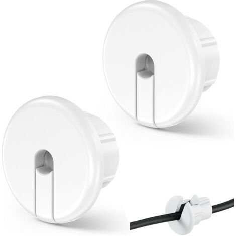 Lot de 2 passe-câbles muraux blancs, peignes d'enfilage de câble pour câble Ethernet, trou mural de 1" pour Starlink Dishy, passe-câbles (1/5)