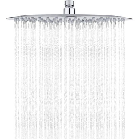 Garden FutureTete de Douche Inox - Douche Economie d'Eau, Pommeau de Douche Ronde 30CM, Tete de Douche Pluie Universelle Filetage 1/2 Pouce, Rotatif 360°, Inclinable 30°, Facile à Installer et à Netto (1/5)