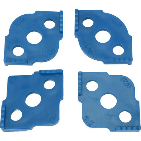 4-teiliges Set R-Eckschablonen, Rundwinkel-Radius-Frässchablone, ABS-Holzbearbeitungs-Eckpositionierer, blau (1/5)