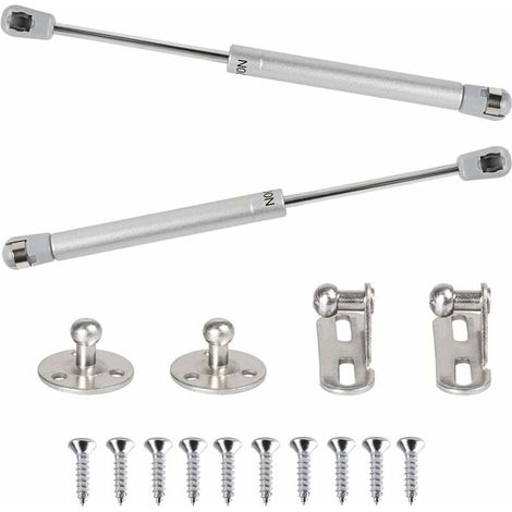 2pcs Ressort à Gaz 100N Vérins à Gaz Hydraulique Bras Pneumatique pour Levage Amortisseur à Gaz 90 Degres avec Vis Charnière Porte Placard pour Ouverture Douce Armoire Meuble Cuisine - 265mm (1/5)