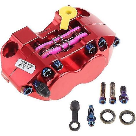 Étrier de frein à disque pour moto, 200 mm/220 mm, avant/arrière, 4 pistons, montage radial, vitesse de rotation de 82 mm, pour scooter - Rouge (1/5)