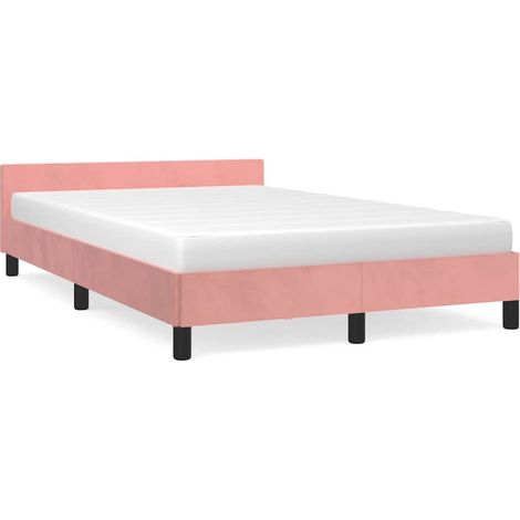 Maison Exclusive - Cama con cabecero sin colchón terciopelo rosa (1/5)