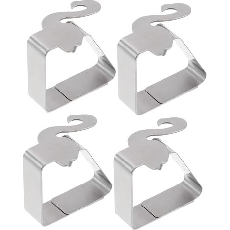 4 pinces fixation inox – clips antidérapants – design créatif/pratique – cuisine/restaurant/événements extérieurs (1/5)