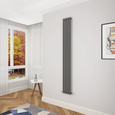 Acezanble Anthracite Oval Column Radiator 1800 x 236mm Single Panel (1/5)