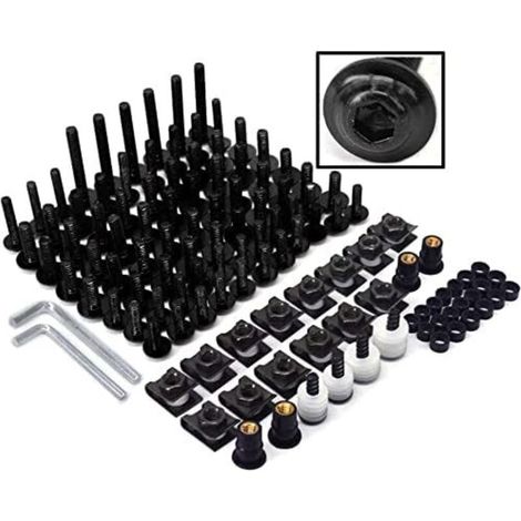 Ersandy – Vis de carénage moto – Kit de boulons M6/M5 avec rondelles nylon – Résistance à la corrosion – Pour carénages et pièces décoratives