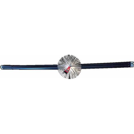 Blumen-Schornsteinfeger-Set aus Stahl, 4 Stäbe 5,6 m + Igel 250 mm