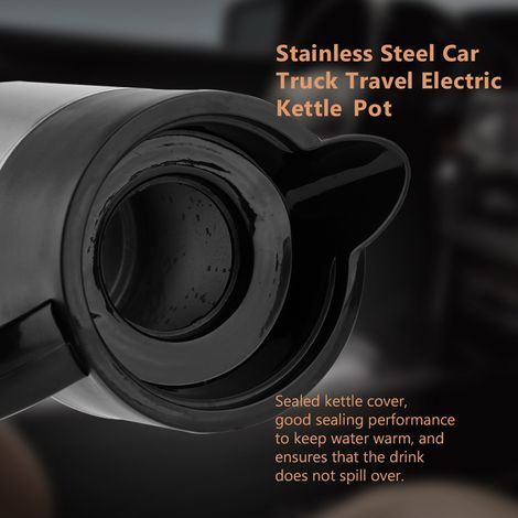 Bouilloire électrique 12V 1300ml en acier inox pour voiture et voyage (1/3)