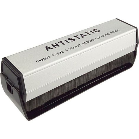 Brosse de Nettoyage Antistatique 2 en 1 en Fibre de Carbone et Velours pour Disques Vinyles LP