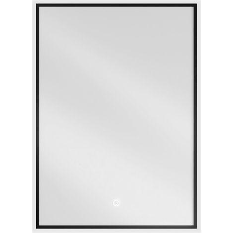 Mexen Erma miroir de salle de bains éclairé 50 x 70 cm, LED 6000K, anti-buée, cadre noir - 9814-050-070-611-70 (1/5)
