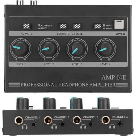 Amplificateur de Casque AMP‑14II - Amplificateur Audio Stéréo en Métal à 4 (1/5)