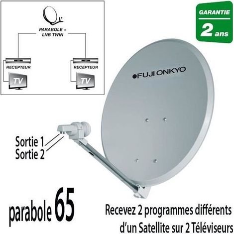 FUJIONKYO parabole + tête LNB Twin 2 TV