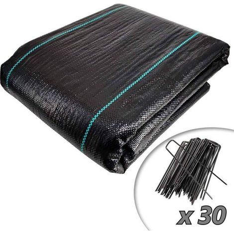 Mulch cloth 2x10m with 30pcs fixing stakes