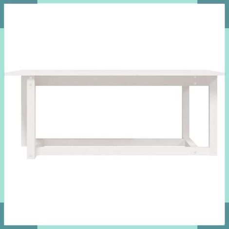 822168 Table basse Blanc 110x55x45 cm Bois massif de pin (1/5)