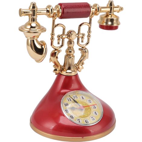Klassischer Telefonwecker, einzigartiger, eleganter und präziser Nachttischwecker, Dekoration für Zuhause, Café, Büro YF020 3 (1/5)
