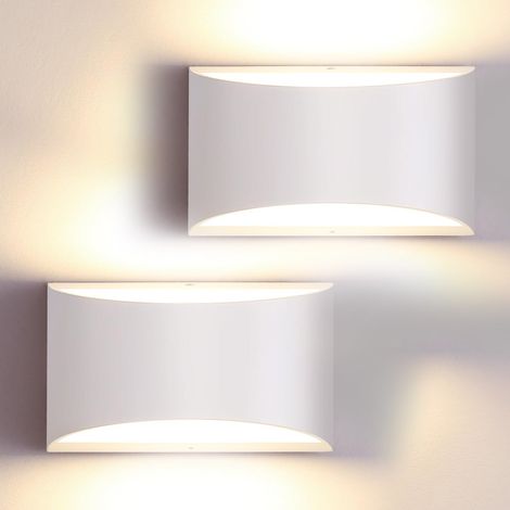 Appliques murales LED modernes, ensemble de 2 appliques murales blanc chaud 3000K, applique murale haut et bas 7W, applique murale d'intérieur (1/5)