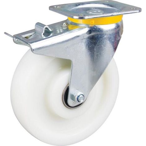 Rueda industrial giratoria en poliamida: di谩metro200 x 50 mm placa soporte con freno: 137 x 105 mm. Capacidad: 800 kg Tente (1/2)