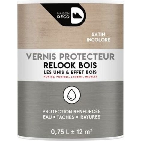 Vernis protecteur Bois flotté Relook Bois Incolore Satin 0,75 L