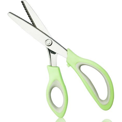 Tijeras de zigzag, tijeras de costura para tela, calidad profesional, 24 cm - Verde (1/5)