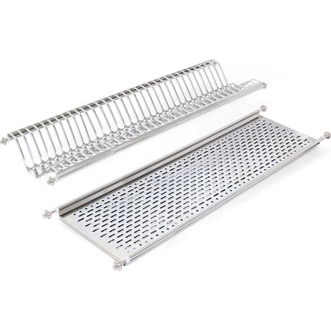 Égouttoir Suspendu pour Assiettes et Verres, Largeur 90cm, largeur intérieur module 835 - 870mm, Acier Inoxydable (1/5)