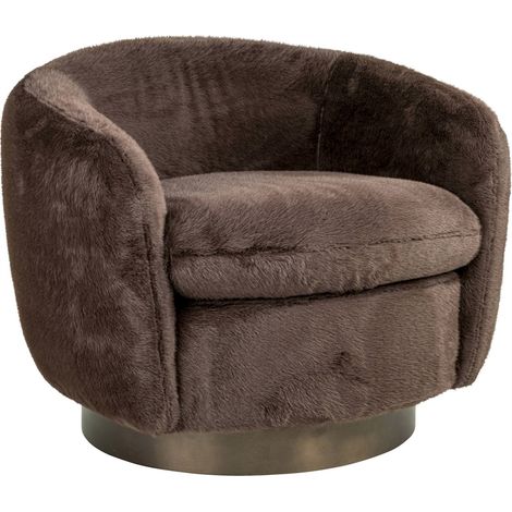 Fauteuil lounge pivotant chocolat tout doux - chocolat fluffy (1/5)