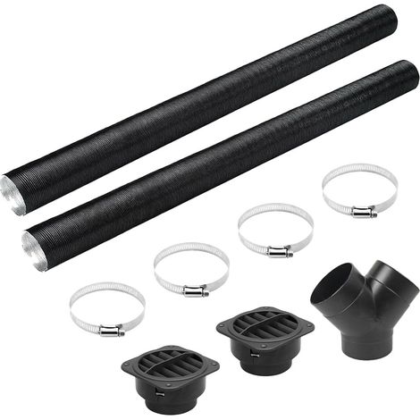Condotto per riscaldamento auto da 75 mm, accessori per riscaldatore ausiliario diesel, kit di tubi flessibili a V per riscaldamento auto, kit di fascette per tubi flessibili di ventilazione aria cald