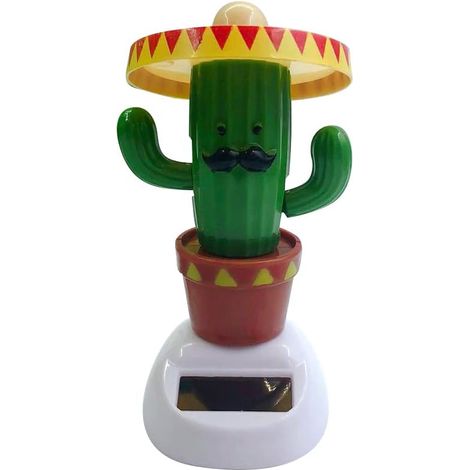 Figurine décorative cactus pour tableau de bord, jouet solaire dansant pour voiture, décoration amusante