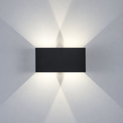 Applique murale LED bidirectionnelle 24W étanche IP65 boîtier noir blanc chaud 3000K 770 g noir blanc chaud 770 g – Livraison gratuite