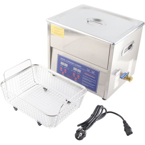 Nettoyeur Ultrasonique 10L avec Affichage Numérique, Cuve Ultrasons pour Bijoux et Pièces, Chauffe-Temps Intégré, Prise UE 200-240V, Modèle MH-040XEU (1/5)