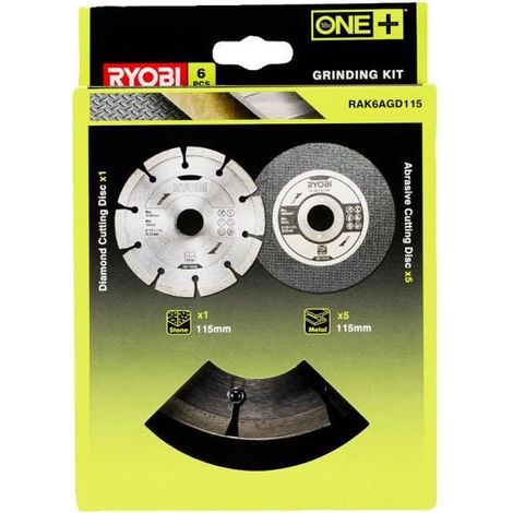 202444 Juego de molinillos Ryobi de 6 piezas, 115 mm