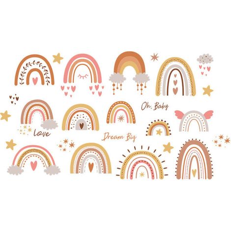 A set of Rainbow Star and Cloud Wall Stickers for Living Rooms, Bedrooms, and Offices - Wall Decoration (1/5)