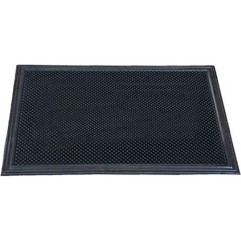 Alfombra felpudo pinchos goma negra 37x51cm gol