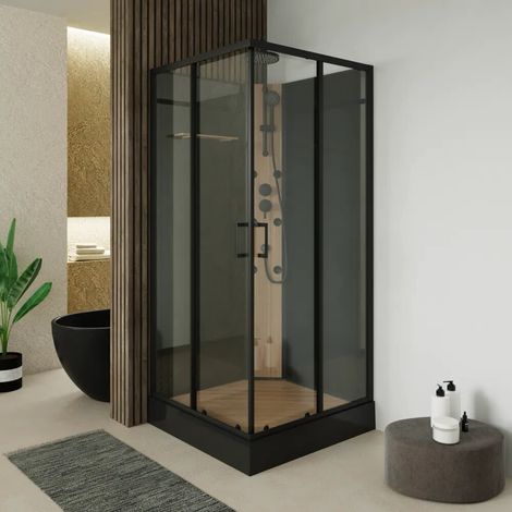 Cabina doccia idromassaggio angolare 90x90cm multifunzione h225cm Saba (1/4)