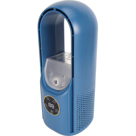 Ventilateur de table sans pales, 6 vitesses, USB, lumière LED, multifonctionnel, portable, pour bureau ou dortoir
