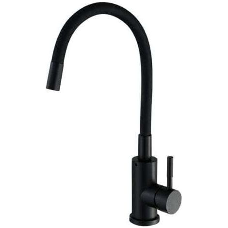 Flexible Küchenarmatur mit 2 Strahlarten, faltbarer Küchenmischer, flexibler Spültischmischer mit Warm- und Kaltwasseranschluss (Schwarz)