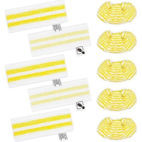 Lot de 10 lingettes en microfibre pour sol et suceur à main (système EasyFix) pour nettoyeurs vapeur Kärcher SC1 à SC5 (1/5)