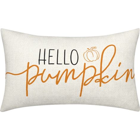 Housse De Coussin - Lin - 30 x 50 cm - Décor Automnal Citrouille - Pour Canapé Ou Lit - 1 Pièce (1/5)