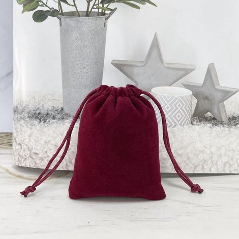Sac À Cordon - Velours - 2,75 Pouces x 3,54 Pouces - Pour Emballage Cadeau Noël Mariage Fête - 1 Pièce