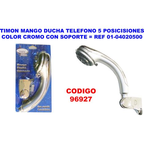 PLUVIA Mango de ducha "Teléfono" de 5 posiciones cromado con soporte